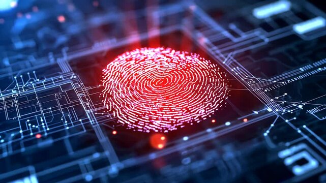 Digital Fingerprint Scanner Representing Identity Theft Concerns