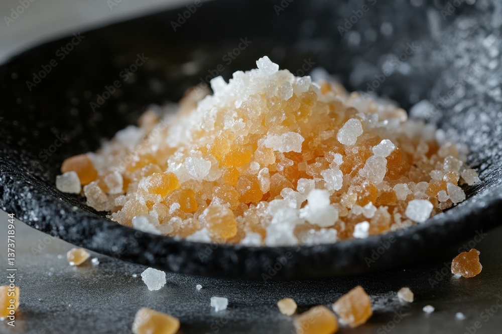 Aufkleber gourmet salt blend displayed on a rustic plate capturing texture and color in natural light