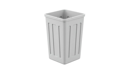 Isolated White Trash Can