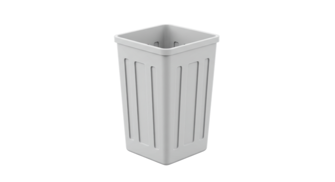 Isolated White Trash Can