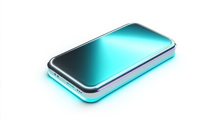 Sleek modern smartphone with glowing edges on white background