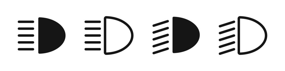 Car light dashboard icon. Car light icons. Car headlights © Jocelyn_Flores