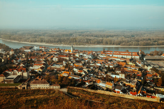 aerial view of the European village