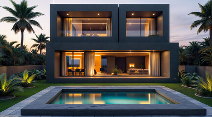 modern house with swimming pool