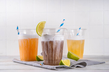 Dirty soda, soda and creamer alcohol free mocktail