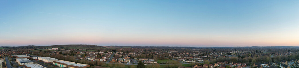 Aerial Panoramic view of Luton city of England United Kingdom. 