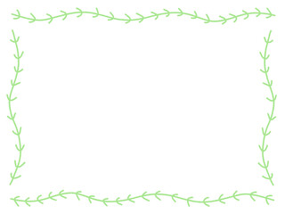 手描きのうねる蔦イメージのフレーム　レトロ・ボタニカル