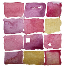 watercolor abstract, pattern, square, cube