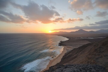 Obraz premium Mi Amor. Fiery Sunset Over the Sea with Stunning Sky and Sun Reflection