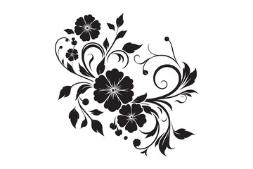Decorative flower design silhouette