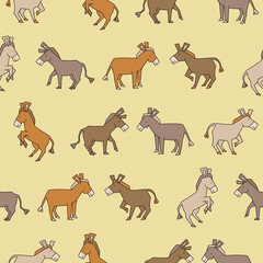 Vector Donkey Pattern Illustration Seamless for Wallpaper Background Cover Packaging