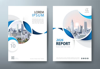 Blue Annual report brochure flyer design template vector, Leaflet, presentation book cover templates, layout in A4 size