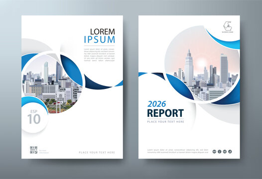 Blue Annual report brochure flyer design template vector, Leaflet, presentation book cover templates, layout in A4 size