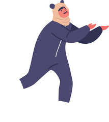 Girl catching snowflakes with mouth