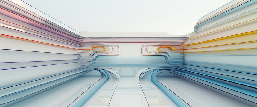 White clean title screen , abstract background.
