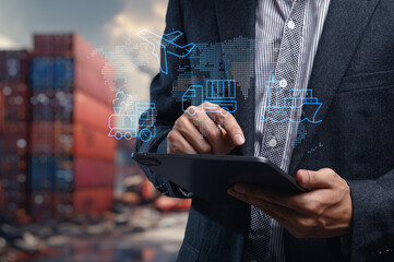 Business Concept of Global Trading and Import Export Options