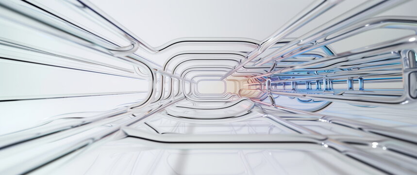 White clean title screen , abstract background.
