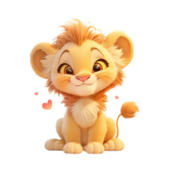 Cute lion cub illustration on a transparent background adorable graphic design