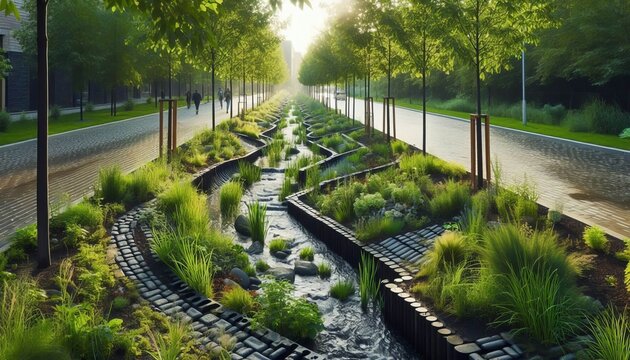 Bio Retention Swales for Stormwater Management Engineered channe