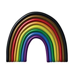 Fototapeta premium Colorful rainbow shape Gay pride flag Happy pride day LGBTQ community Pride Month Vector 3d clipart for posters, stickers, logo, cards
