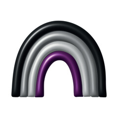 Fototapeta premium Colorful rainbow shape Asexual pride flag Happy pride day LGBTQ community Pride Month Vector 3d clipart for posters, stickers, logo, cards