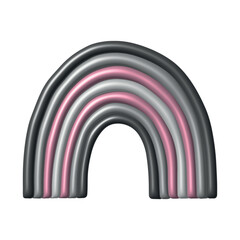 Fototapeta premium Colorful rainbow shape Demigirl pride flag Happy pride day LGBTQ community Pride Month Vector 3d clipart for posters, stickers, logo, cards