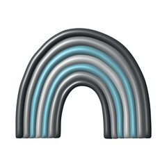 Colorful rainbow shape Demiboy pride flag Happy pride day LGBTQ community Pride Month Vector 3d clipart for posters, stickers, logo, cards