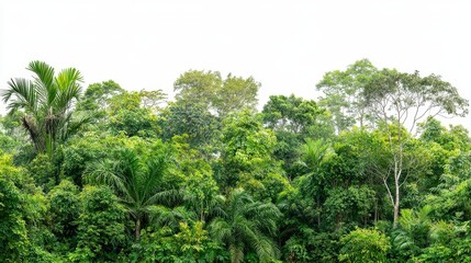 Lush Green Jungle Landscape with Dense Foliage and Leafy Canopy