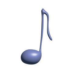 3d music note. Hand drawn musical symbol. Single element for print, web, design, decor, logo