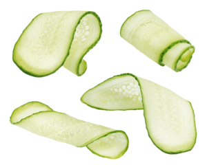 Cucumber slice isolated on white background, full depth of field