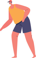 Active adult man wearing swimwear