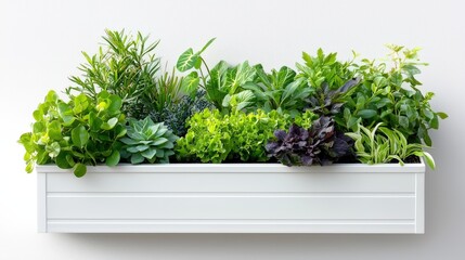 Fresh and Vibrant Indoor Garden with Various Green Plants and Herbs