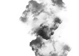 black smog pollution isolated on transparency background