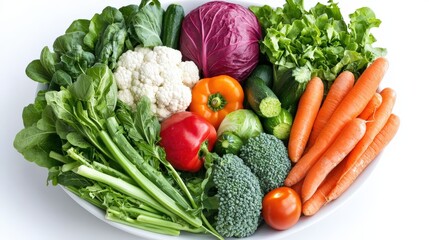 Fresh Organic Vegetables Platter with Colorful and Healthy Produce
