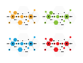 Hexagon Shapes Line Art Technology and Engineering Design Element. Graphic design elements and resources for web vector art