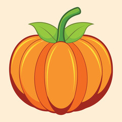 Vector illustration of a big yellow pumpkin