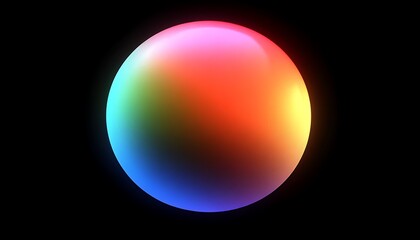 Rainbow sphere, studio, dark background