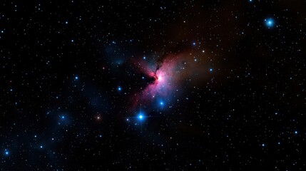 Stunning view of a vibrant nebula illuminated by distant stars in the cosmos