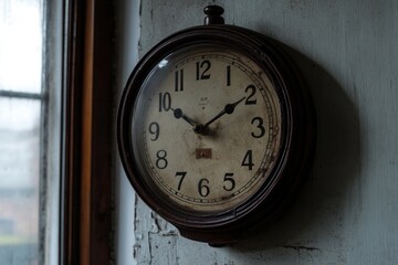 Retro Room with Antique Wall Clock and Vintage Decor