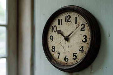 Antique Wall Clock in a Retro-Styled Room