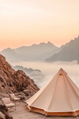 Experience breathtaking views while camping in the mountains at sunset surrounded by stunning natural beauty