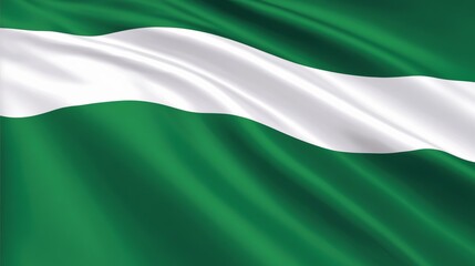 Obraz premium Waving Flag of Nigeria Vibrant Green and White, Nigerian Symbol, Patriotism, National Emblem