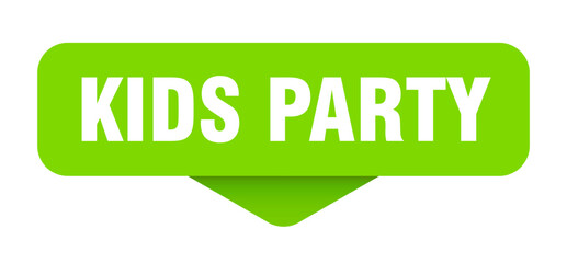 kids party sticker. kids party sign on transparent background