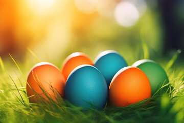 easter eggs in grass