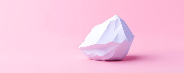 Paper sculpture on a pink background.