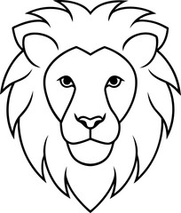 Obraz premium lion face sketch white background art