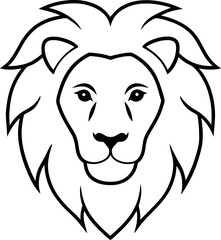 lion face sketch white background art