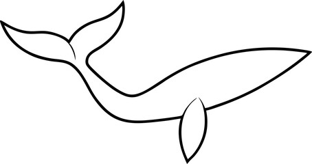 whale tail sketch white background