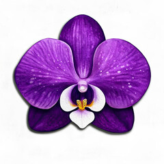 stunning purple orchid flower with delicate petals and contrasting white center, showcasing natural beauty and elegance