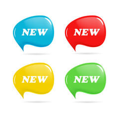 Set of New tag ribbon banner colorful vector.